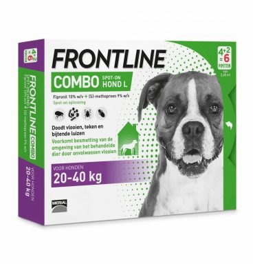 Frontline Combo Spot On Anti Vlooien en Teken Druppels Hond 20 - 40 kg 6 pipetten