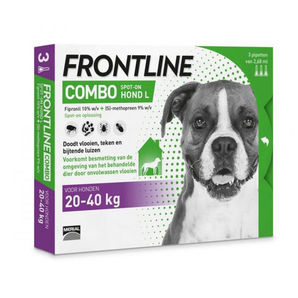 Frontline Combo Spot On Anti Vlooien en Teken Druppels Hond L 3 pipetten