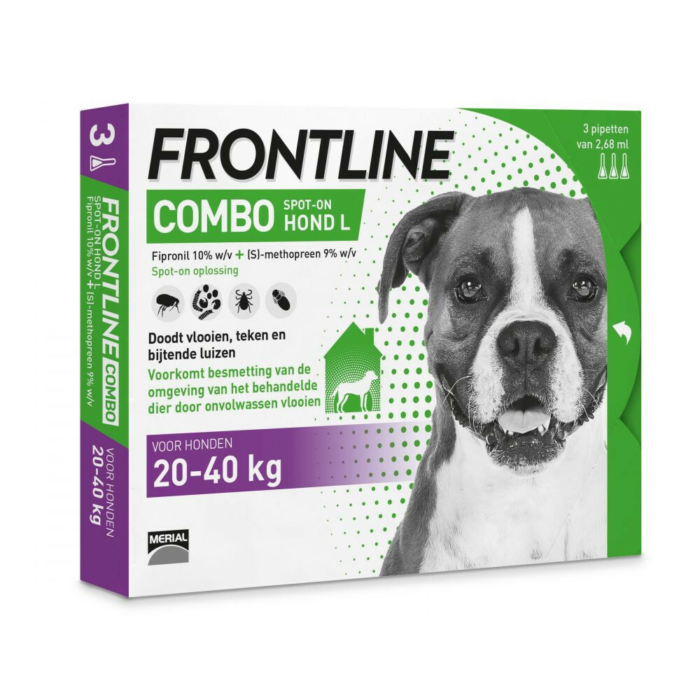 Frontline Combo Spot On Anti Vlooien en Teken Druppels Hond L 3 pipetten