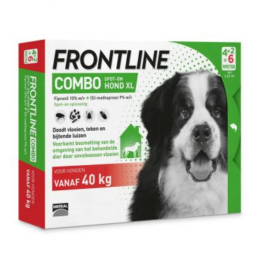 Frontline Combo Spot On Anti Vlooien en Teken Druppels Hond vanaf 40 kg 6 pipetten