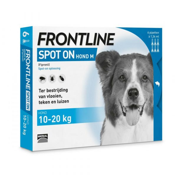 Frontline Spot On Anti Vlooien en Teken Druppels Hond 10 - 20 kg 4 pipetten