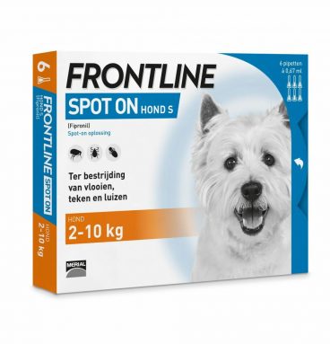 Frontline Spot On Anti Vlooien en Teken Druppels Hond 2 - 10 kg 6 pipetten