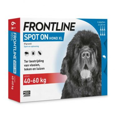 Frontline Spot On Anti Vlooien en Teken Druppels Hond 40 -60 kg 6 pipetten