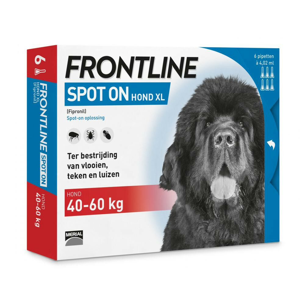 Frontline Spot On Anti Vlooien en Teken Druppels Hond 40 -60 kg 6 pipetten