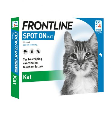 Frontline Spot On Anti Vlooien en Teken Druppels Kat vanaf 1 kg 4 pipetten