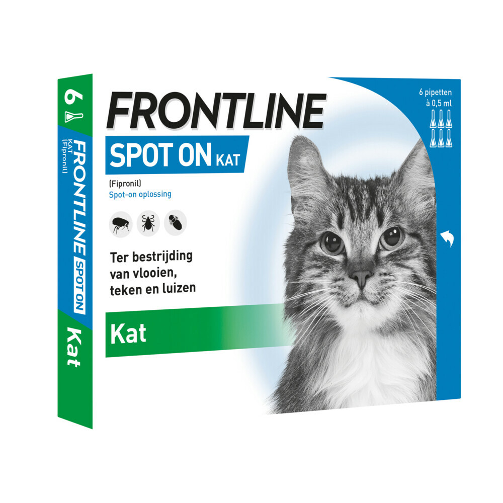 Frontline Spot On Anti Vlooien en Teken Druppels Kat vanaf 1 kg 6 pipetten