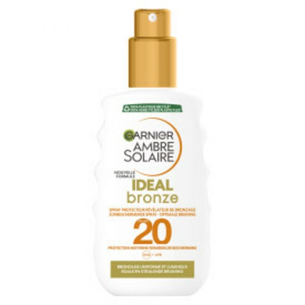 2x Garnier Ambre Solaire Ideal Bronze Zonnespray SPF 20 200 ml