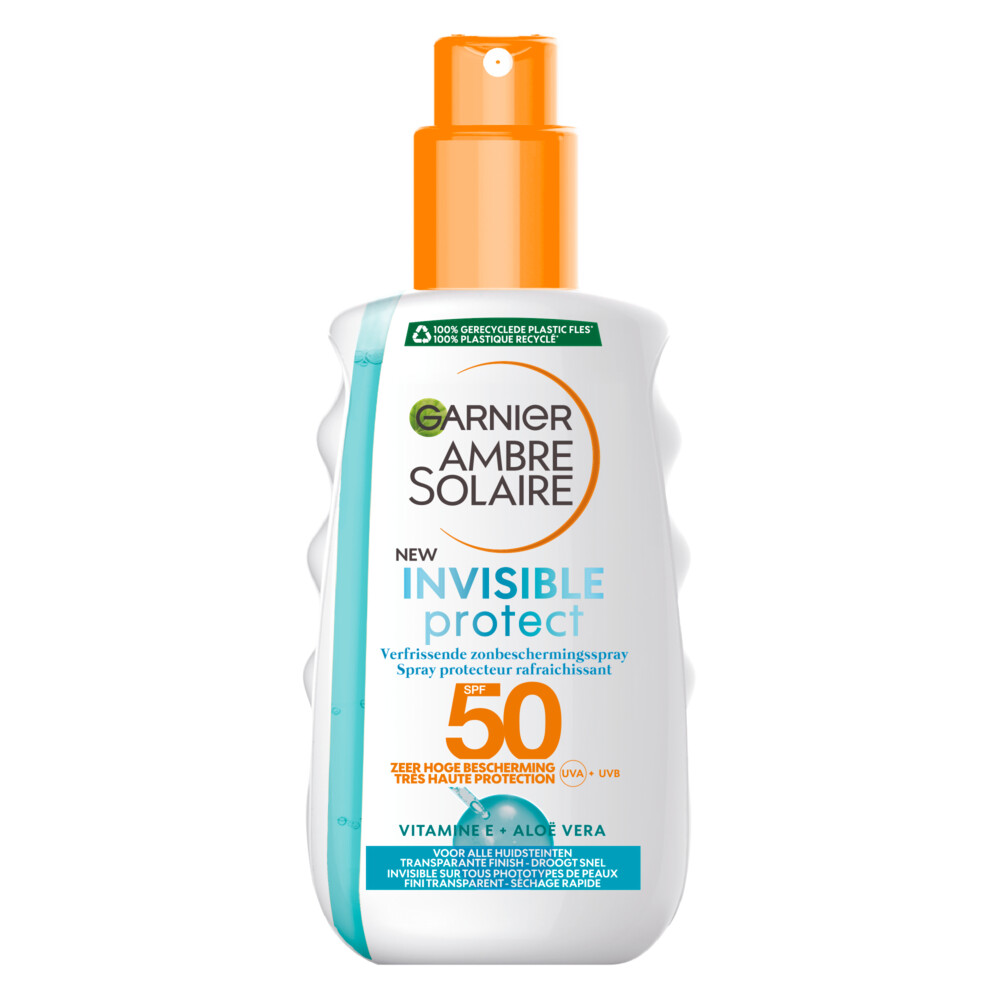 2x Garnier Ambre Solaire Invisible Protect Transparante Zonnespray SPF 50 200 ml