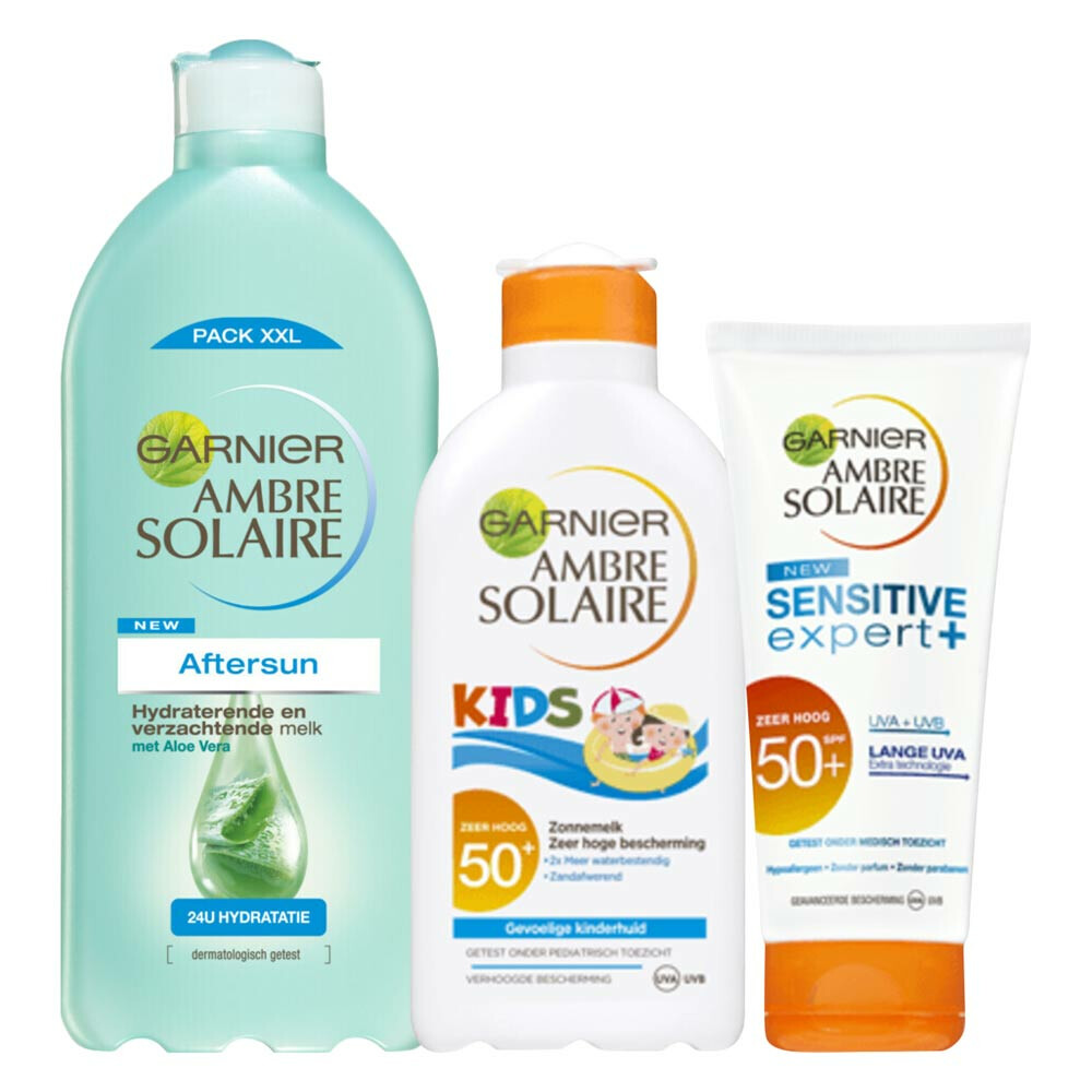 Garnier Ambre Solaire SPF50 Familie Zonnebescherming&Verzorging Pakket