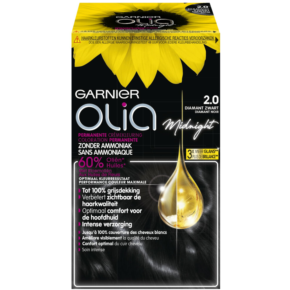 3x Garnier Olia Haarverf 2.0 - Black Diamond