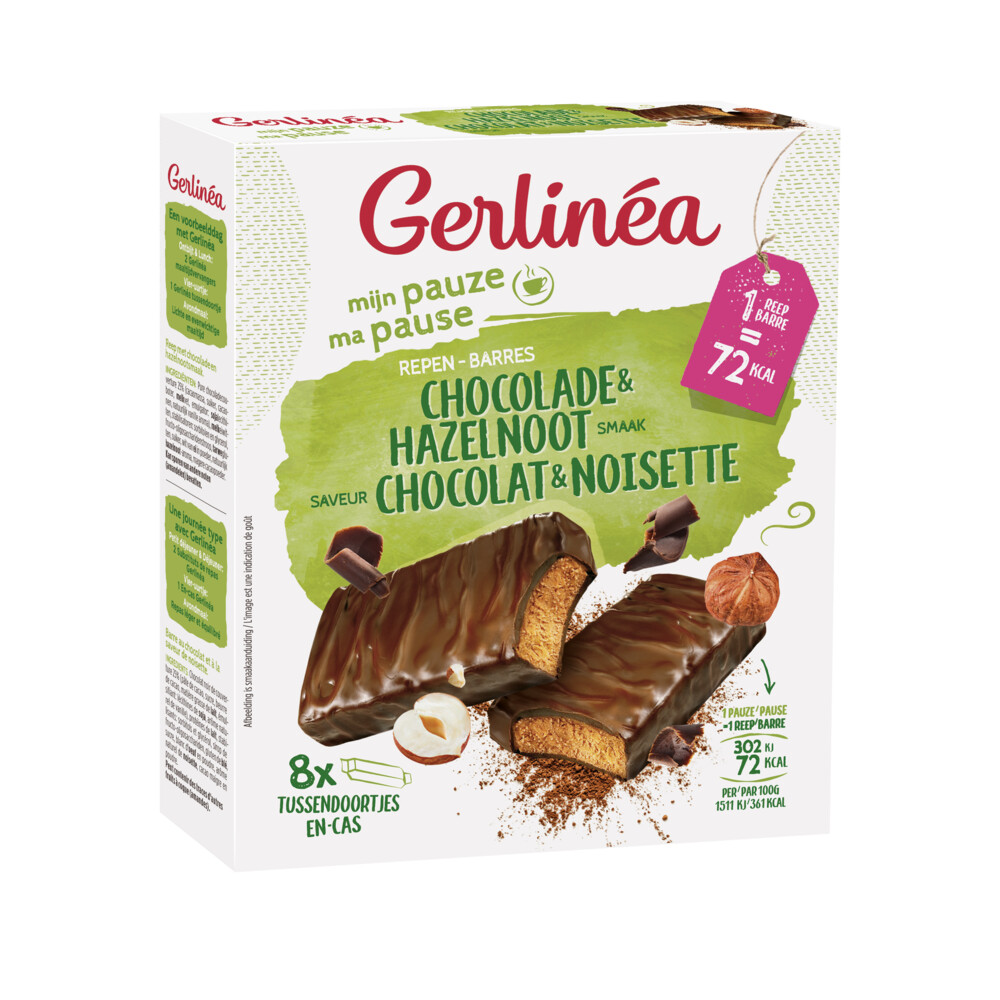 Gerlinea Repen Chocolade&Hazelnoot 8 x 102 gr