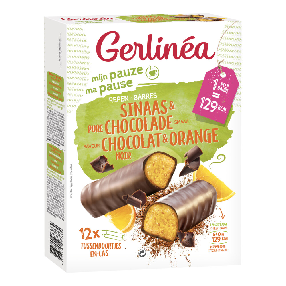 3x Gerlinea Repen Sinaas en Pure Chocolade 12 x 31 gr