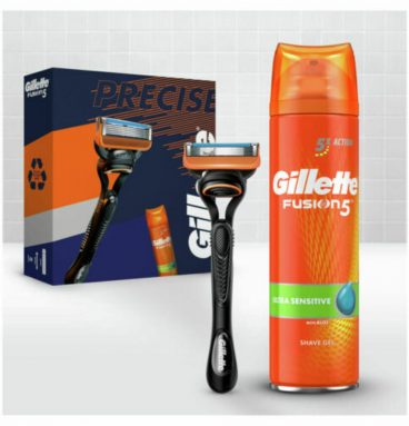 Gillette Fusion 5 Giftset 1 houder + mesje en scheergel 200ml