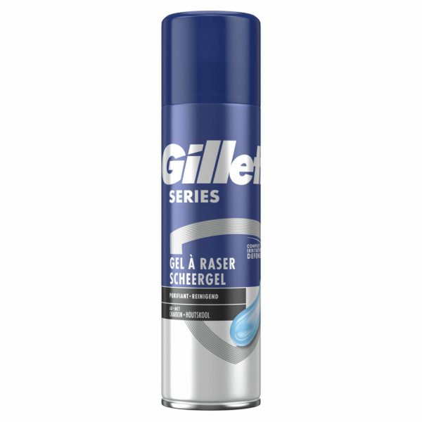 6x Gillette Series Reinigende Scheergel Met Houtskool 200 ml