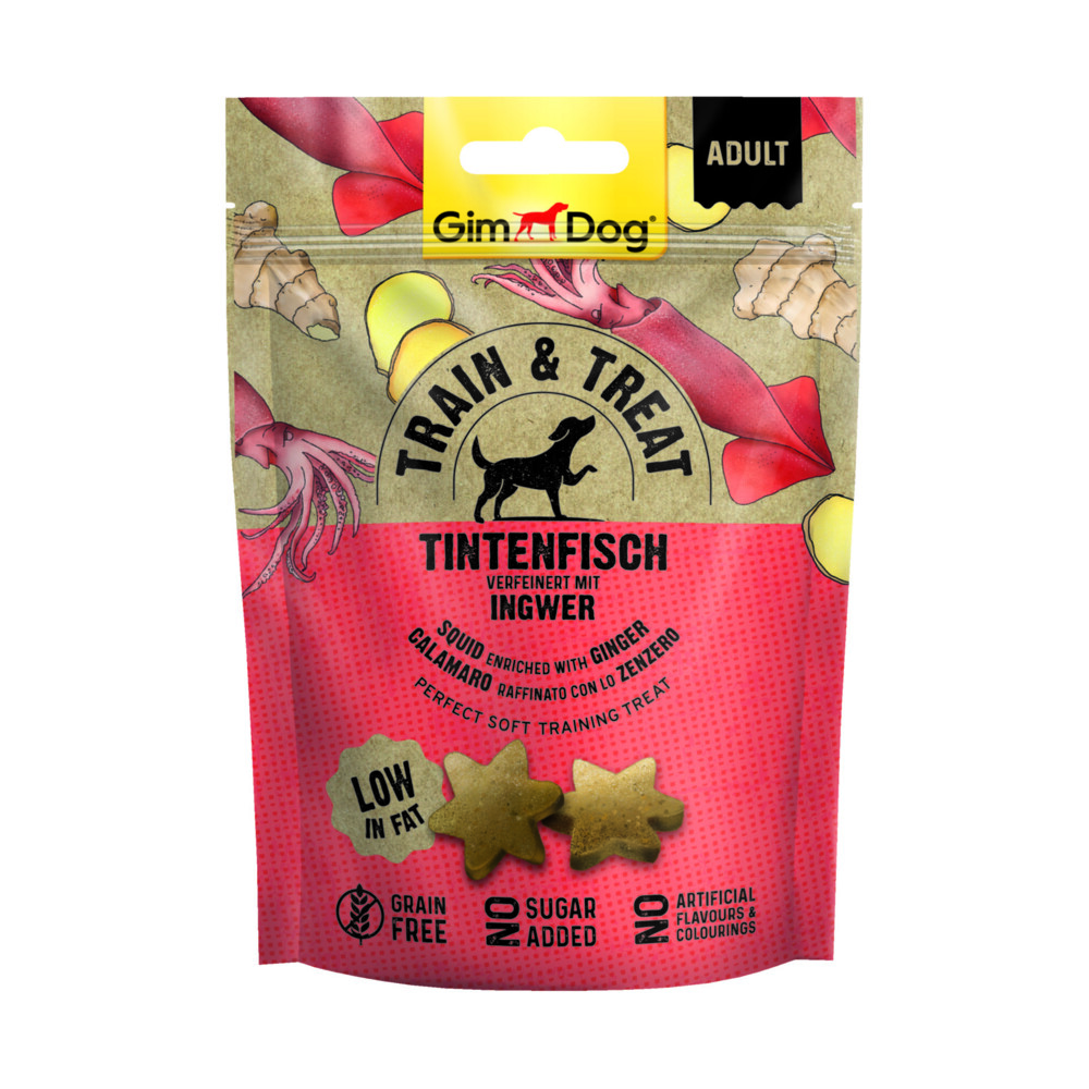 GimDog Train&Treat Inktvis - Gember 125 gr