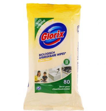 8x Glorix Schoonmaakdoekjes Lemon 80 stuks