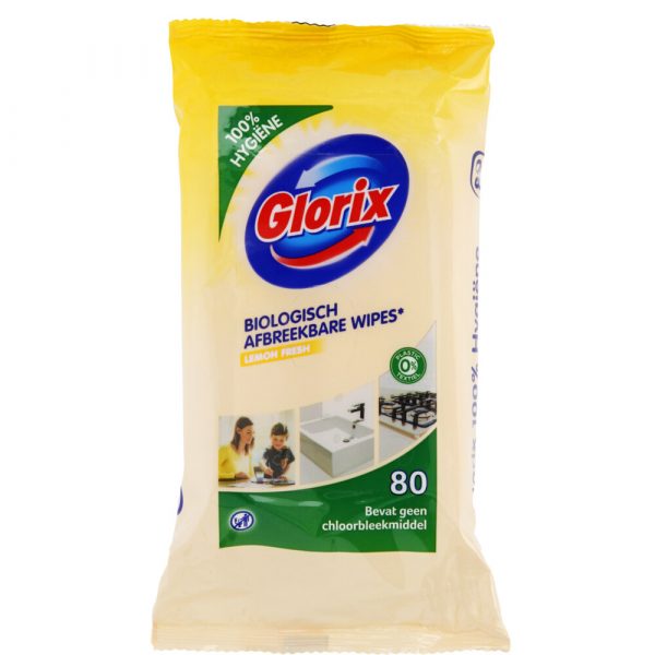 8x Glorix Schoonmaakdoekjes Lemon 80 stuks