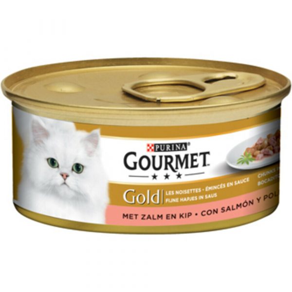 Gourmet Gold Fijne Hapjes Zalm - Kip 85 gr