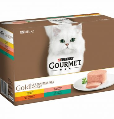 4x Gourmet Gold Multipack Fijne Mousse Blauw 12 x 85 gr