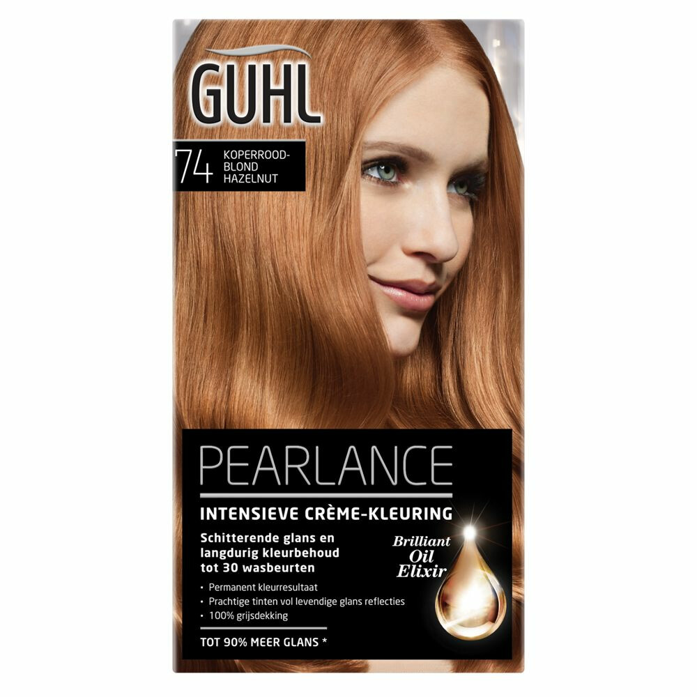 3x Guhl Pearlance Intensieve Crème-Haarkleuring 74 Koperroodblond Hazelnut