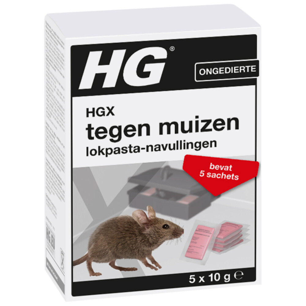 12x HG Lokpasta Tegen Muizen Navulbaar 5 stuks