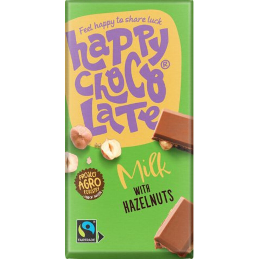 Happy Chocolate Reep Melk Hazelnoot 200 gr