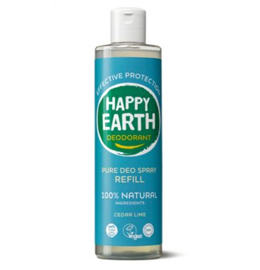 Happy Earth 100% Natuurlijke Deo Spray Navulling Cedar Lime 300 ml