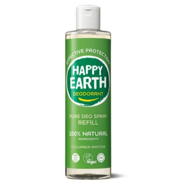 Happy Earth 100% Natuurlijke Deo Spray Navulling Cucumber Matcha 300 ml