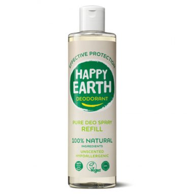 Happy Earth 100% Natuurlijke Deo Spray Navulling Unscented 300 ml