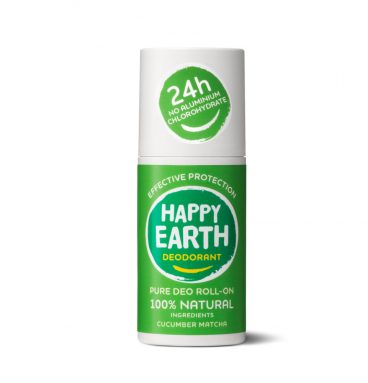 6x Happy Earth 100% Natuurlijke Deodorant Roller Cucumber Matcha 75 ml