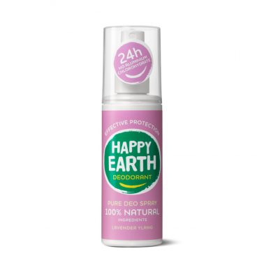 6x Happy Earth 100% Natuurlijke Deodorant Spray Lavender Ylang 100 ml