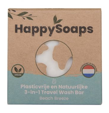 10x HappySoaps 3 in1 Travel Wash Bar Beach Breeze 40 gr