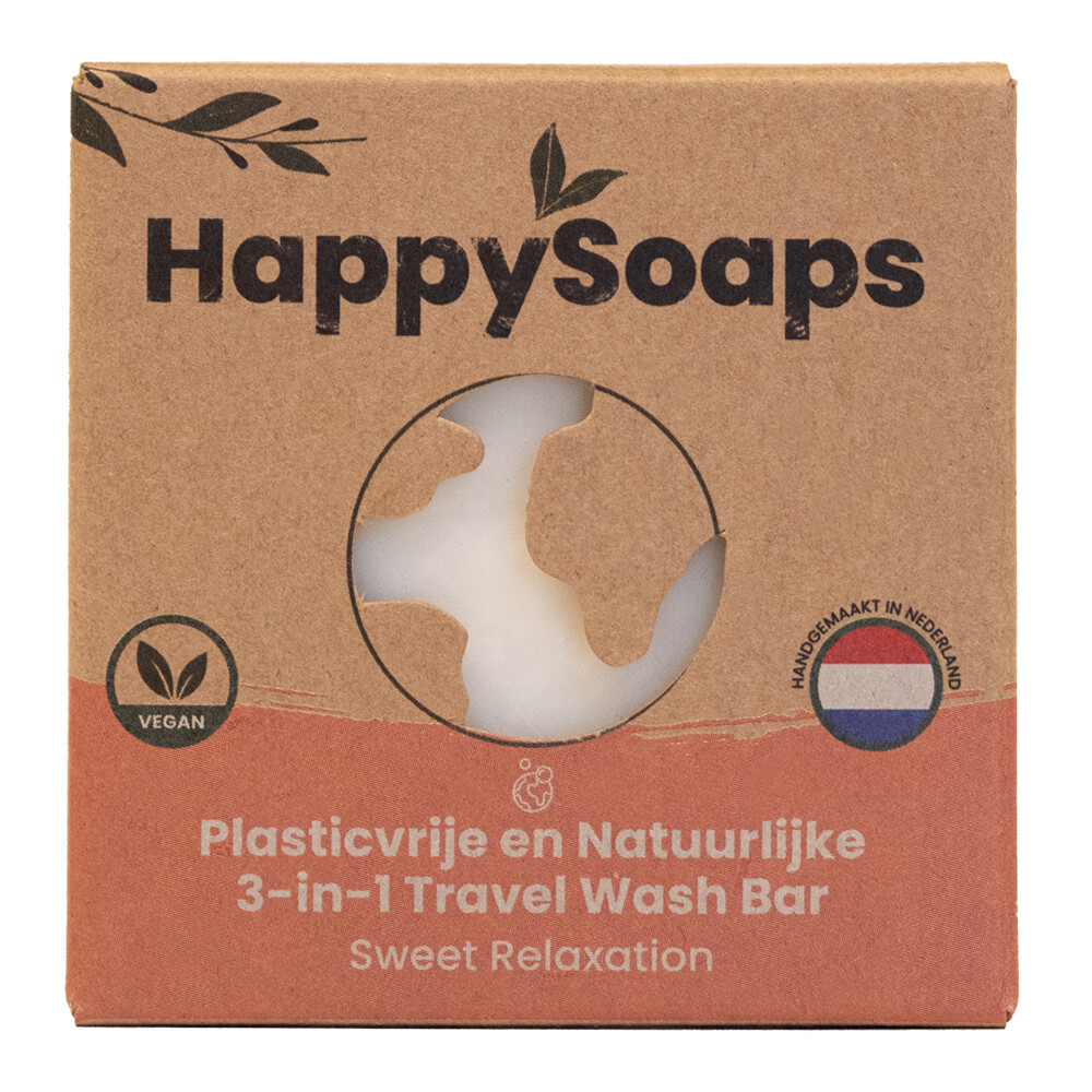 HappySoaps 3In1 Travel Wash Bar Sweet Relaxation 40 gr