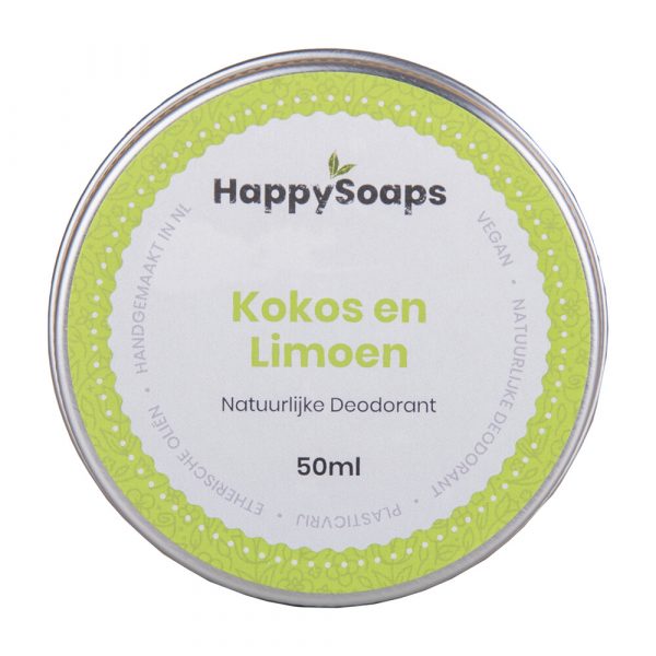 HappySoaps Natuurlijke Deodorant Kokos En Limoen 50 gr