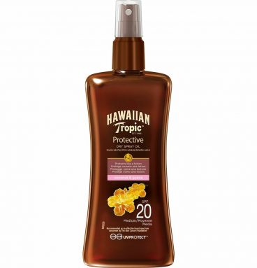 2x Hawaiian Tropic Zonneolie Protective Dry Spray SPF 20 200 ml