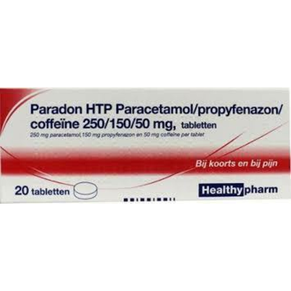 Healthypharm Paradon Paracetamol&Propyfenazon&Coffeïne 20 tabletten