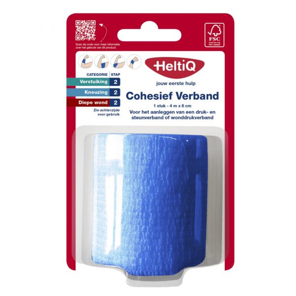 2x HeltiQ Cohesief Verband 4 m x 6 cm