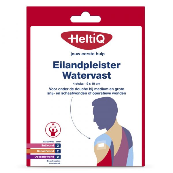 2x HeltiQ Eilandpleister Watervast 9 cm x 10 cm 4 stuks