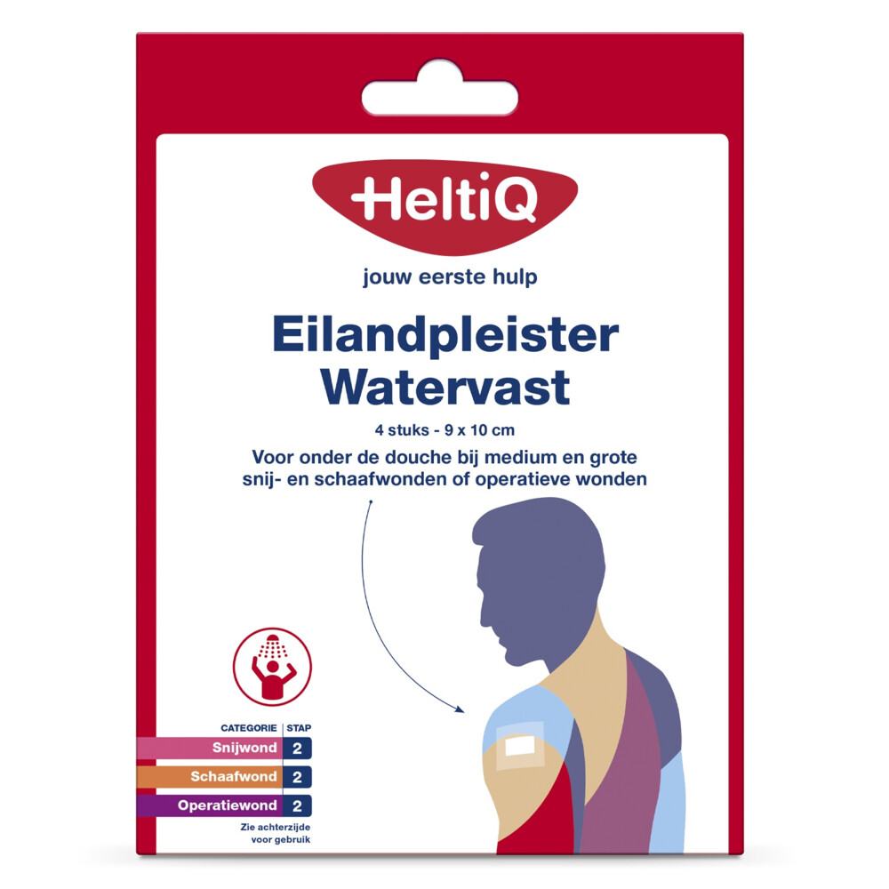 2x HeltiQ Eilandpleister Watervast 9 cm x 10 cm 4 stuks