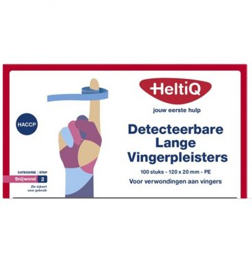 HeltiQ Vingerpleisters Detecteerbaar 120x20 mm PE 100 stuks