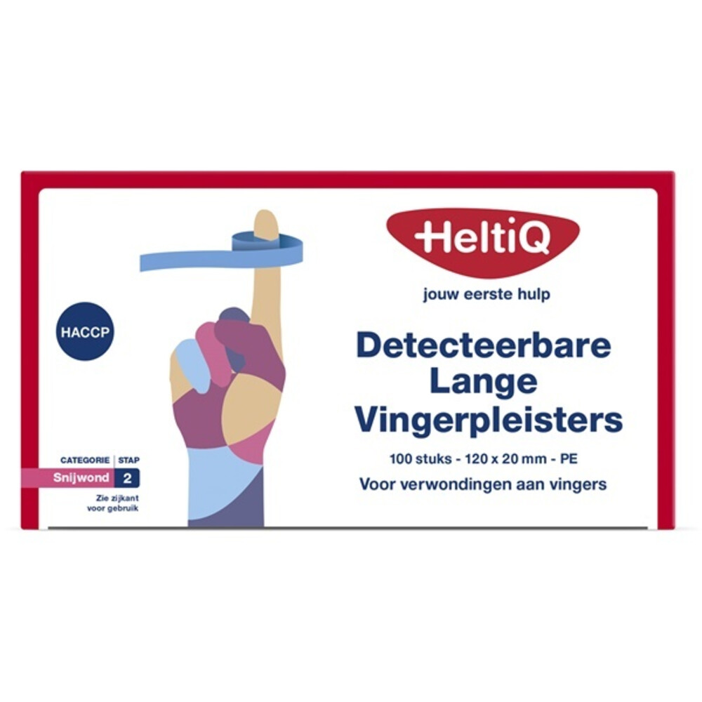 HeltiQ Vingerpleisters Detecteerbaar 120x20 mm PE 100 stuks