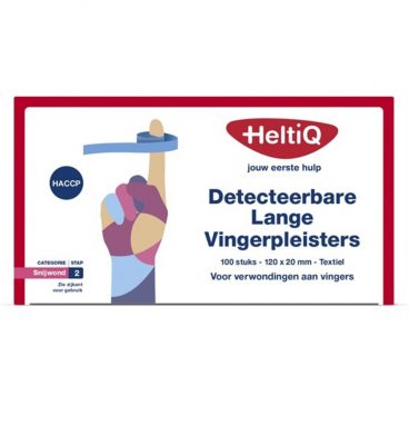 HeltiQ Vingerpleisters Detecteerbaar 120x20 mm Textiel 100 stuks