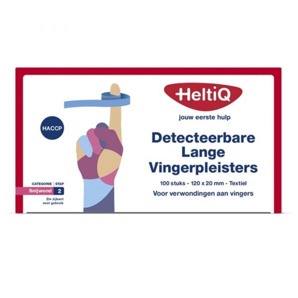 HeltiQ Vingerpleisters Detecteerbaar 120x20 mm Textiel 100 stuks