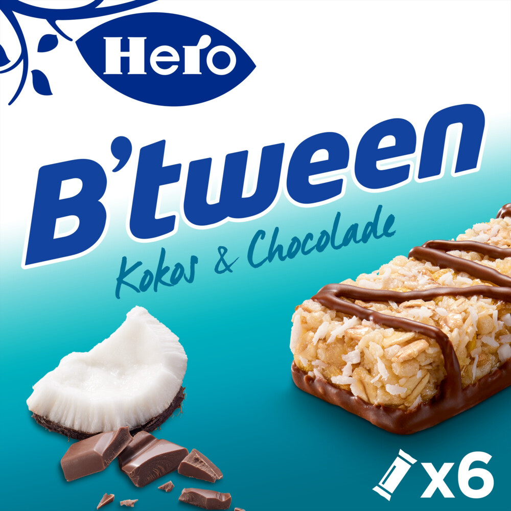 Hero B'tween Mueslireep Kokos 6x25gr