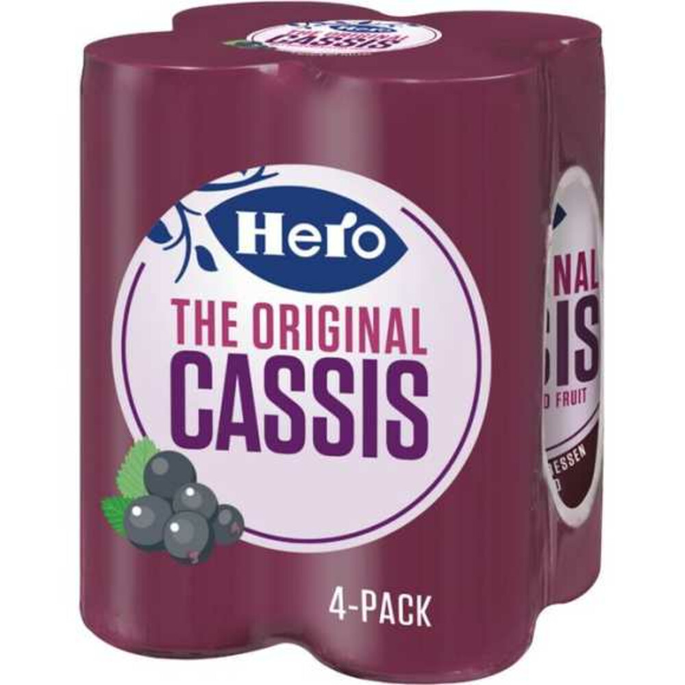 Hero Cassis Blikjes 4-pack 4x250ml