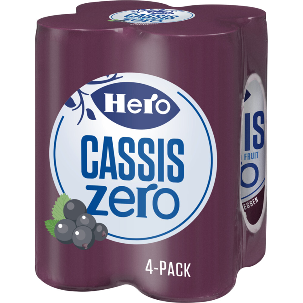 3x Hero Cassis Zero Blikjes 4-pack 4x250 ml