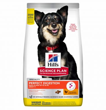 Hill's Science Plan Hondenvoer Perfect Digestion Small&Mini Adult +1 Kip en Bruine Rijst 1