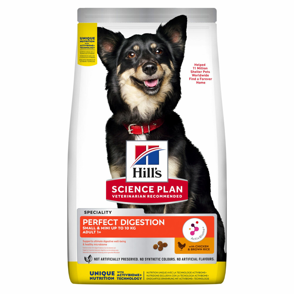 Hill's Science Plan Hondenvoer Perfect Digestion Small&Mini Adult +1 Kip en Bruine Rijst 1