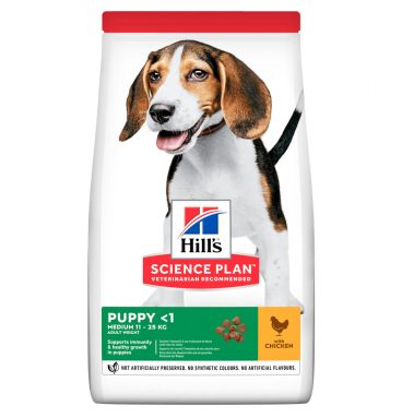 4x Hill's Science Plan Hondenvoer Puppy Medium Kip 2