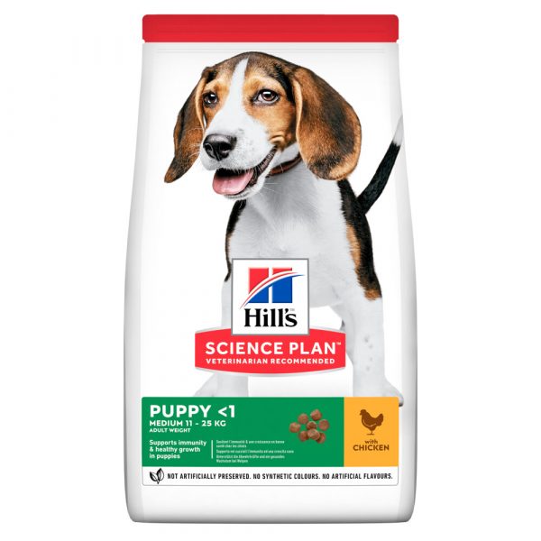 4x Hill's Science Plan Hondenvoer Puppy Medium Kip 2